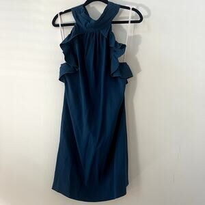 NWT Rachel Zoe Navy Blue Halter Ruffle Dress - 2